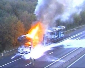 Major road closure after fire M3 Chilworth