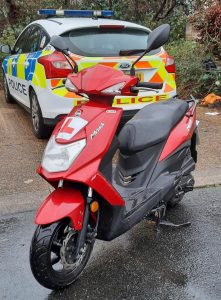 Police officers recover stolen moped within hours of being stolen thanks to gps tracker