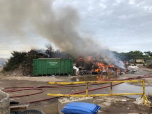 Firefighters tackle blaze involving 40 tonnes of rubbish in Lymington