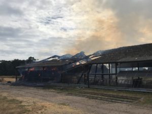Firefighters from three counties tackle barn fire in Bisterne