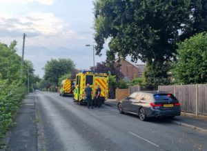 Woman cyclist taken to hospital after collision with light goods vehicle