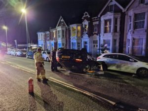 Male taken to hospital after evening crash on major Portsmouth Road